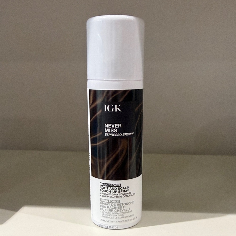IGK Never Miss Espresso Brown Touch-Up Spray dark brown